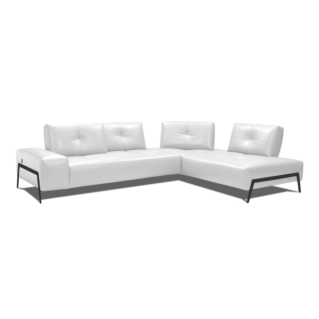 LEON Full Leather Adjustable Sectional - Incanto Italy White Right
