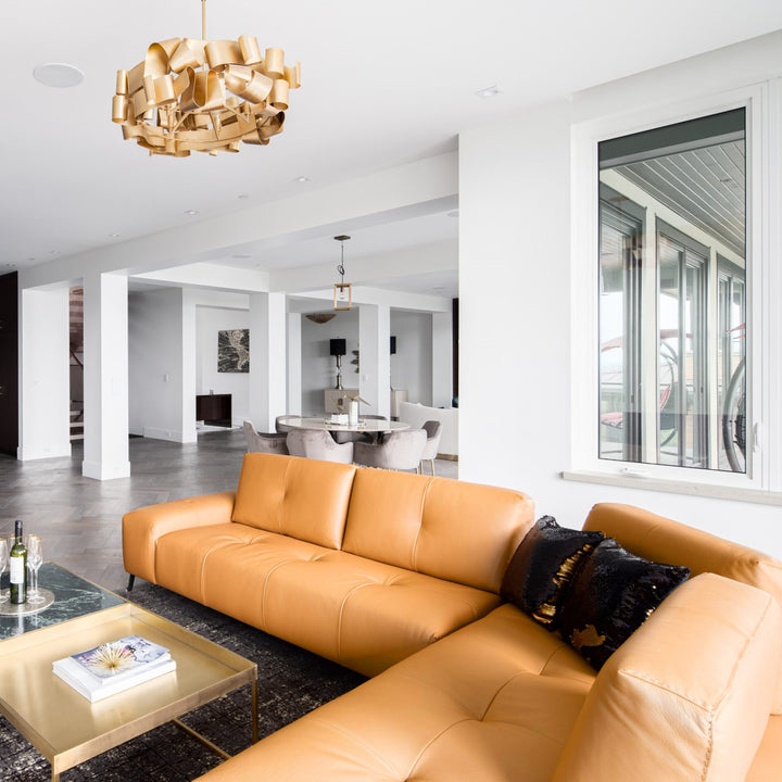 LEON Full Leather Adjustable Sectional - Incanto Italy