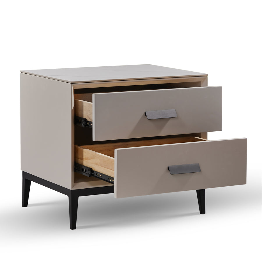 LEONA Grey, Two Drawers Nightstand