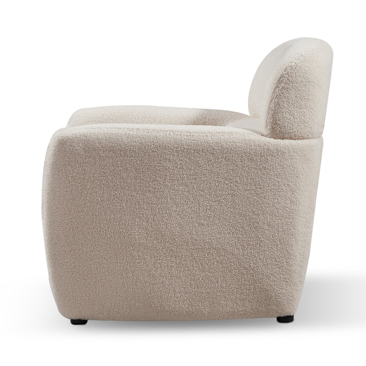 LORCAN Fuzzy White Sofa Seater