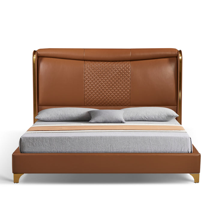 LANE Khaki Leather King Bed Default Title