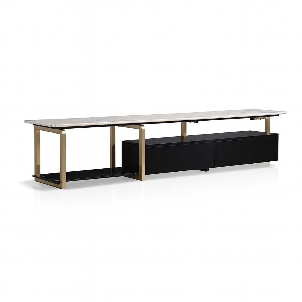 MARLOW White Marble TV Stand