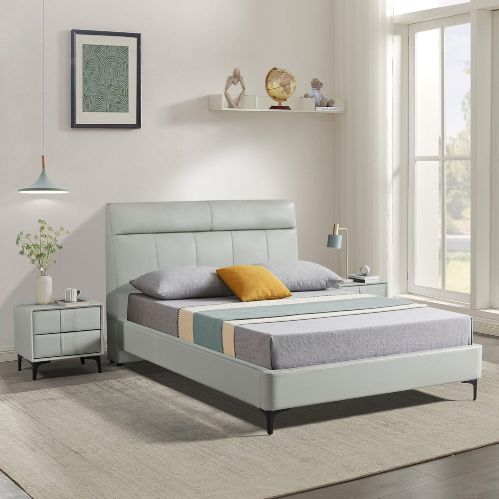 LYSANDER Half Leather, Light Green Bed