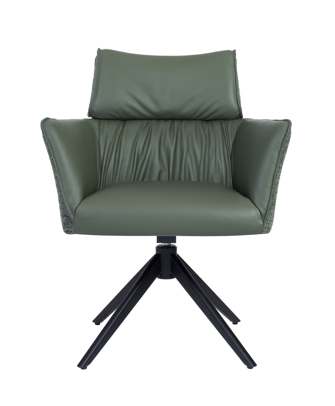 MAELIS Modern Leather Swivel Dining Chair with Armrests