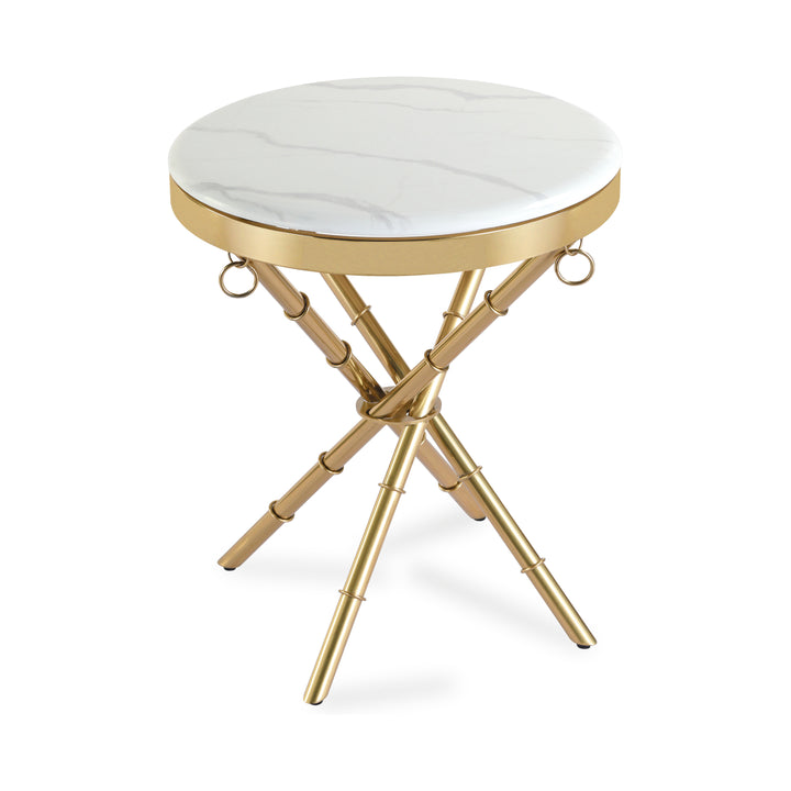 BAMBOO Faux Marble Side Table
