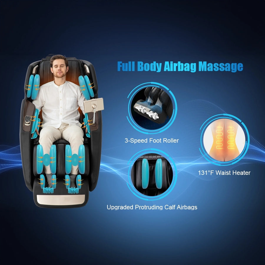 COSTWAY 3D SL-Track Full Body Zero Gravity Massage Chair