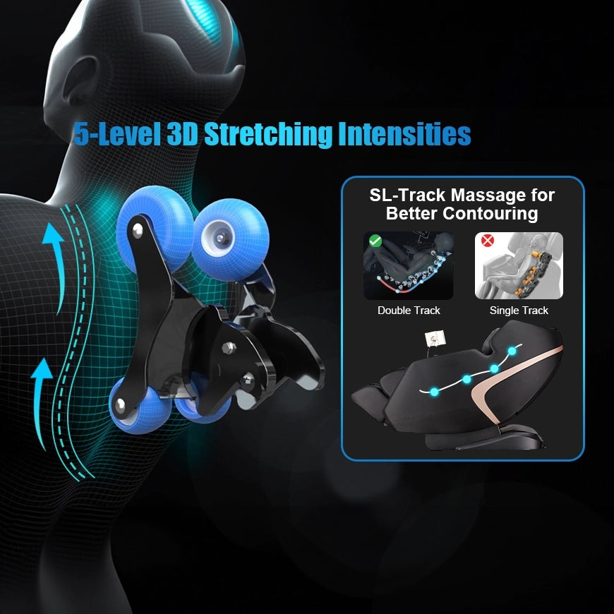 COSTWAY 3D SL-Track Full Body Zero Gravity Massage Chair