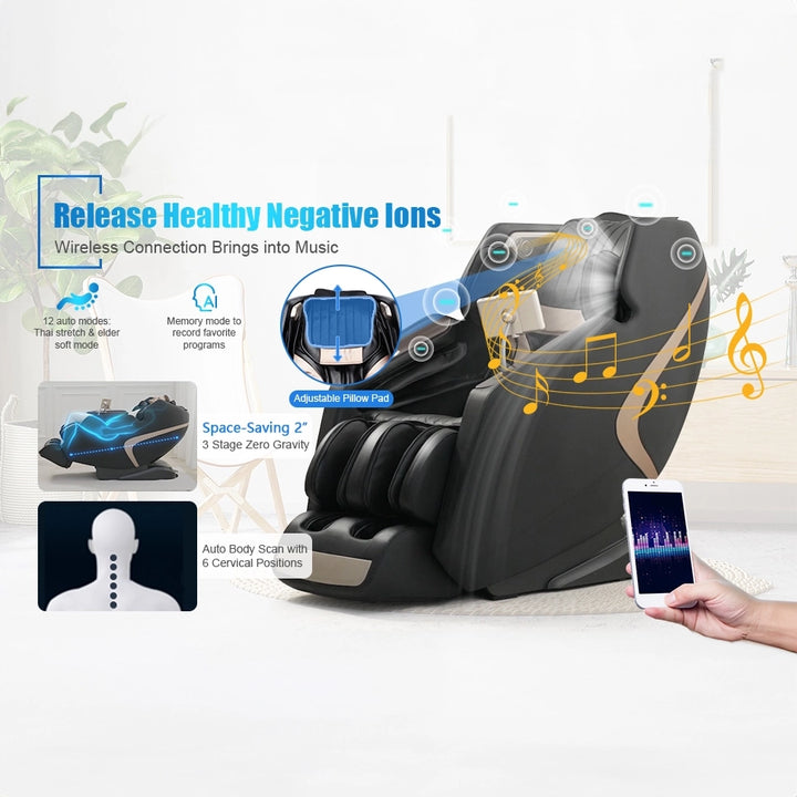 COSTWAY 3D SL-Track Full Body Zero Gravity Massage Chair