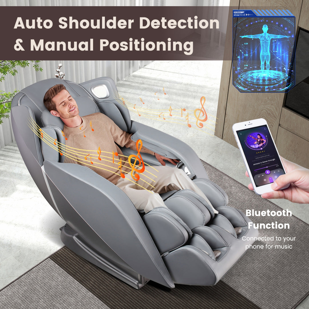 COSTWAY Voice Control Heat Foot Roller Massage Chair