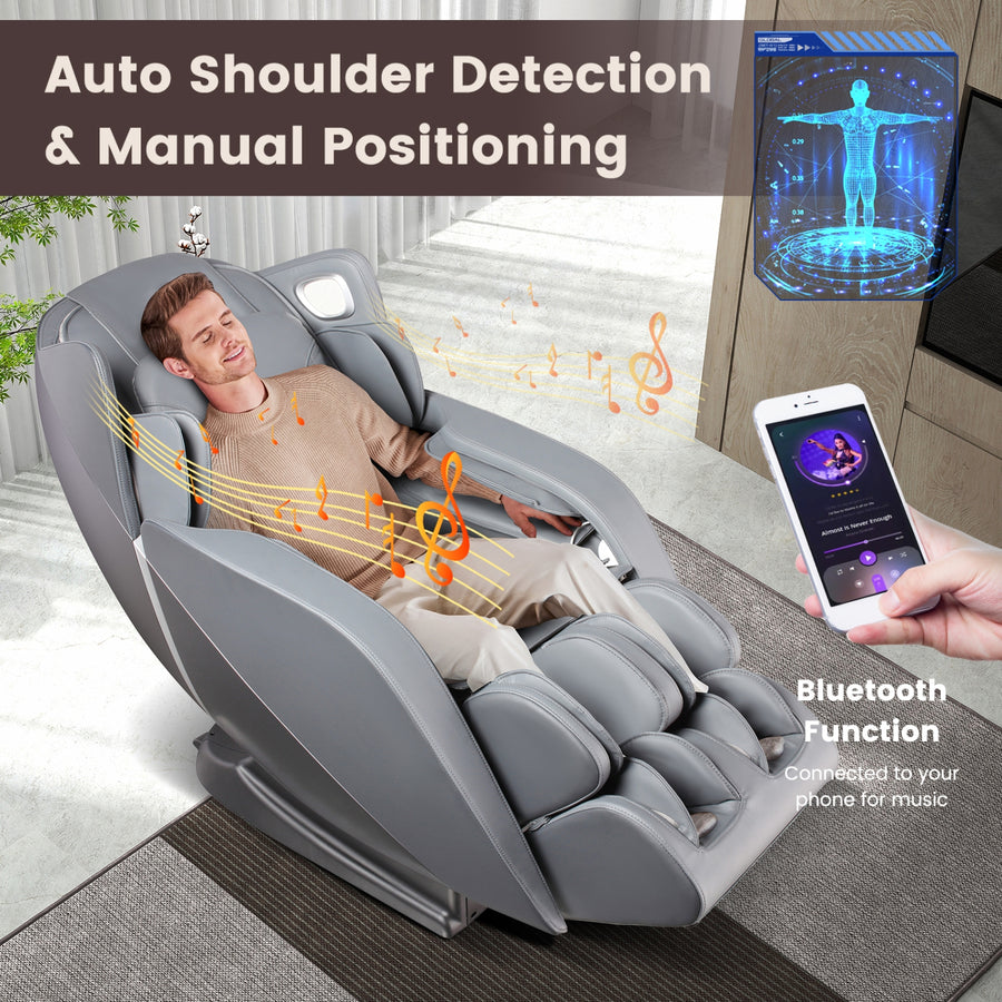 COSTWAY Voice Control Heat Foot Roller Massage Chair