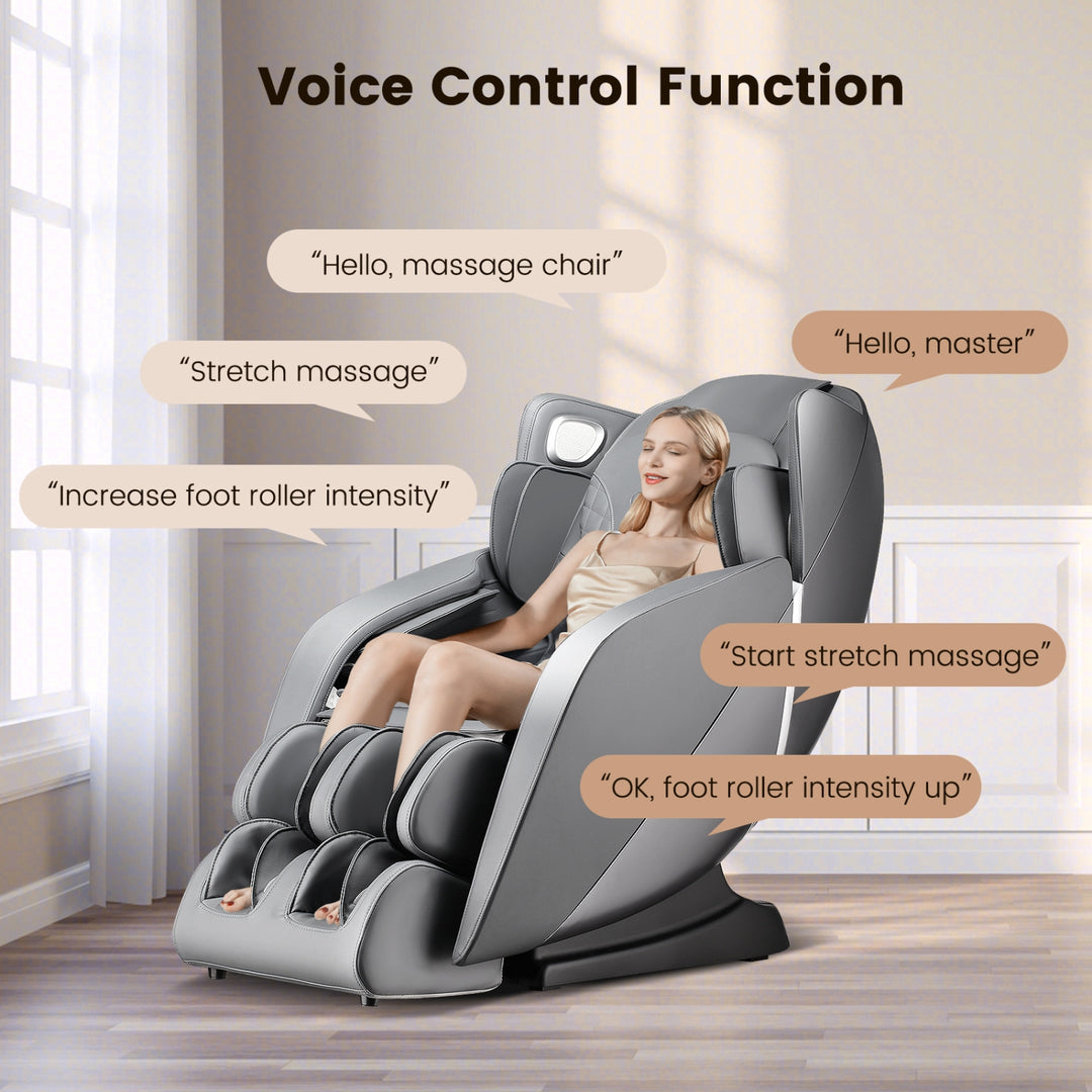 COSTWAY Voice Control Heat Foot Roller Massage Chair