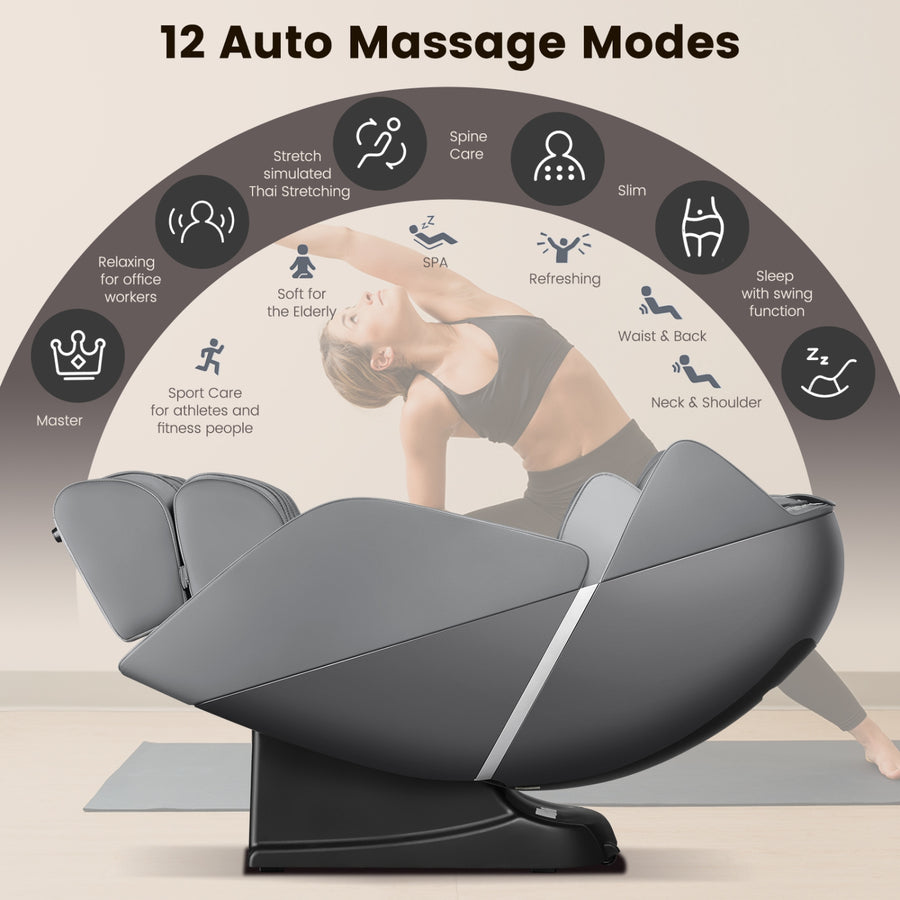COSTWAY Voice Control Heat Foot Roller Massage Chair