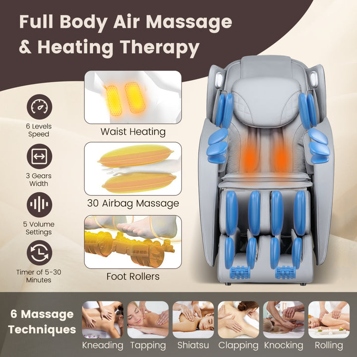 COSTWAY Voice Control Heat Foot Roller Massage Chair
