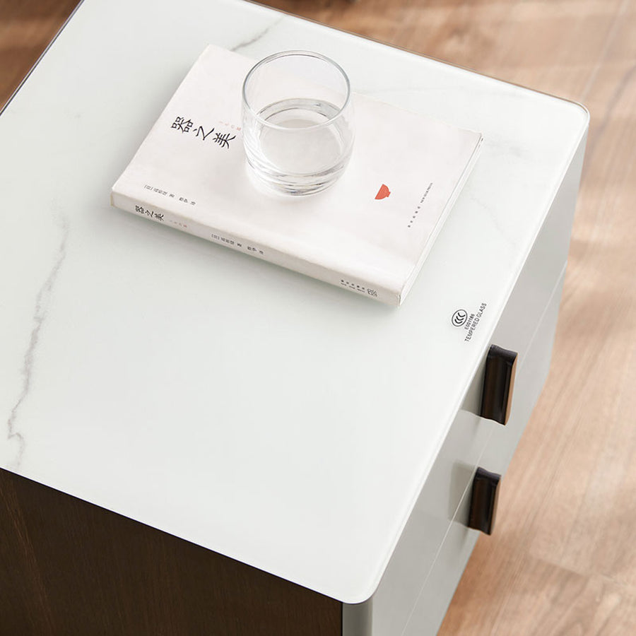 LENNOX Grey Two Drawer Nightstand