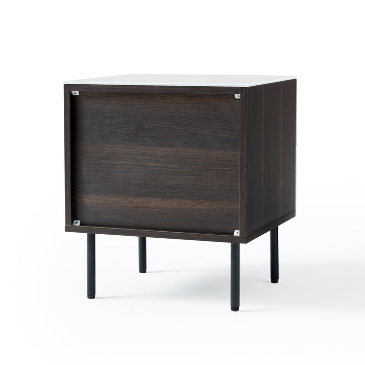 LENNOX Grey, Two Drawer Nightstand