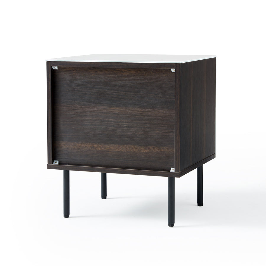 LENNOX Grey Two Drawer Nightstand