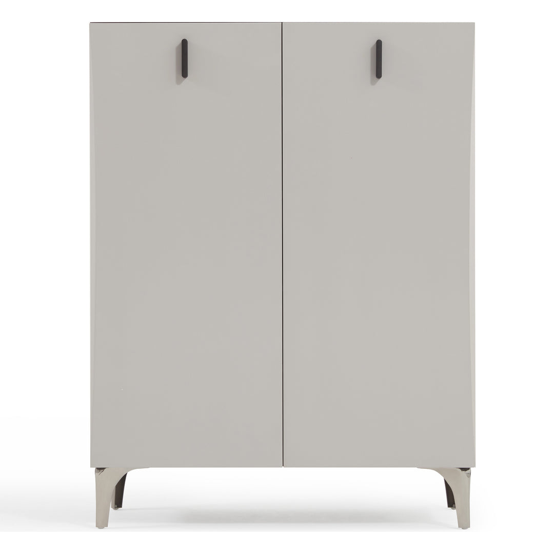 LENNON Tempered Glass Shoe Cabinet 2 Doors