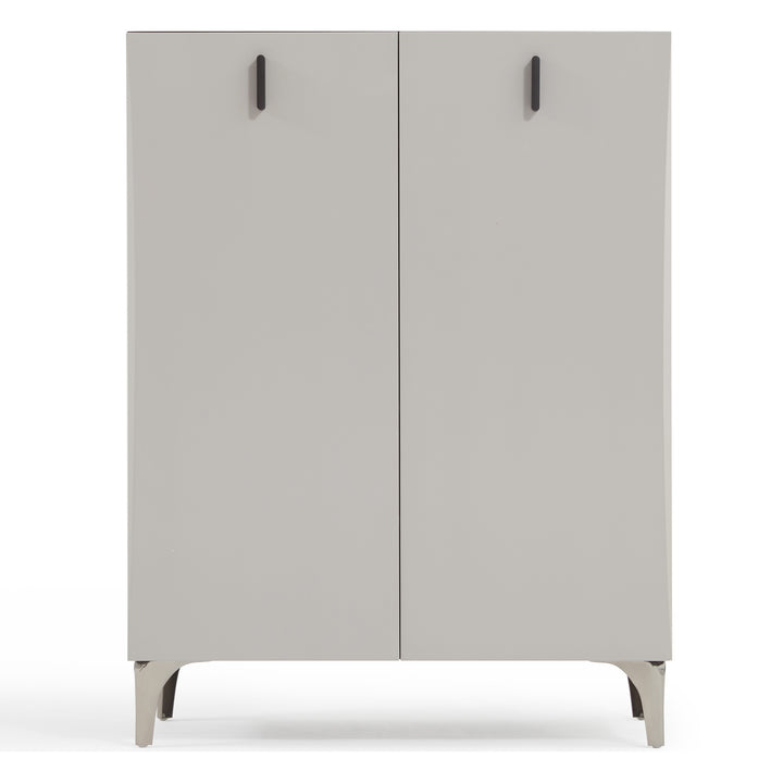 LENNON Tempered Glass Shoe Cabinet 2 Doors