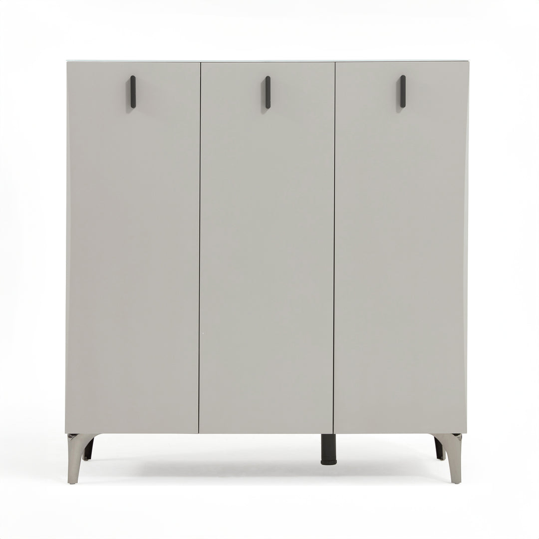 LENNON Tempered Glass Shoe Cabinet 3 Doors