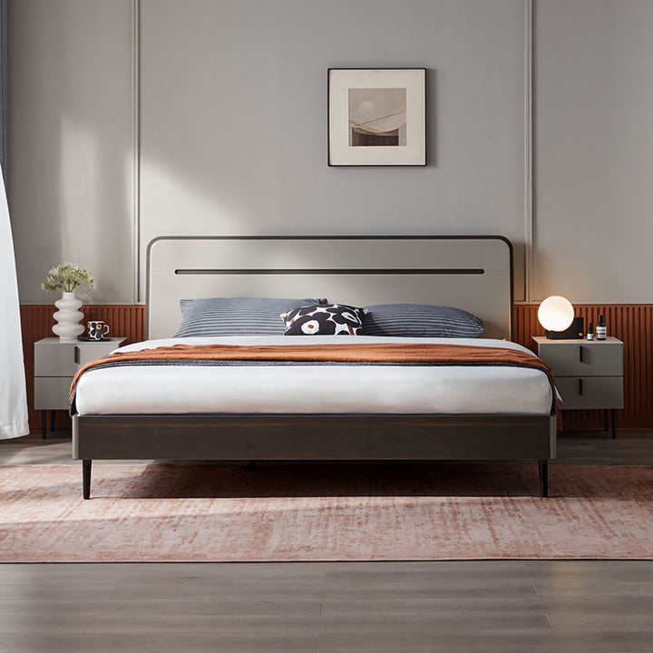LENNOX Dark Chocolate and Grey Queen Bed
