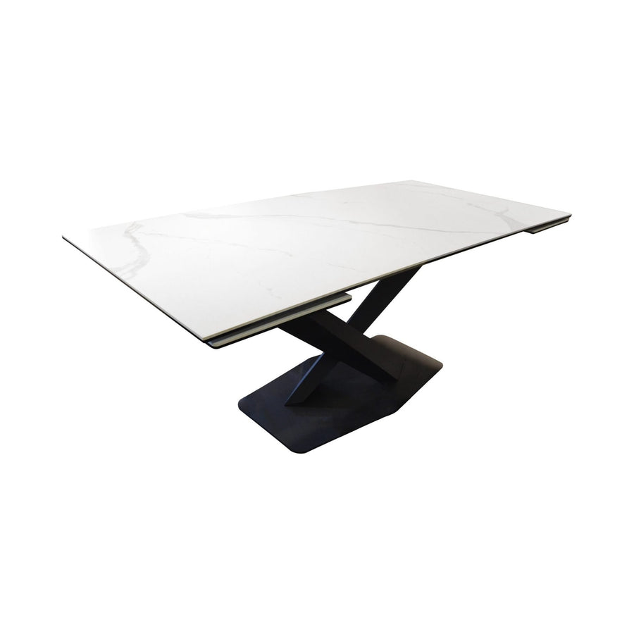 CROSSWAY Ceramic Extendable Dining Table White Ceramic