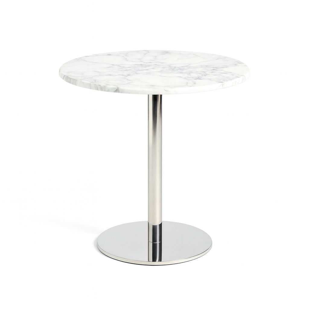 IVERRA Jazz White Marble & Steel End Table