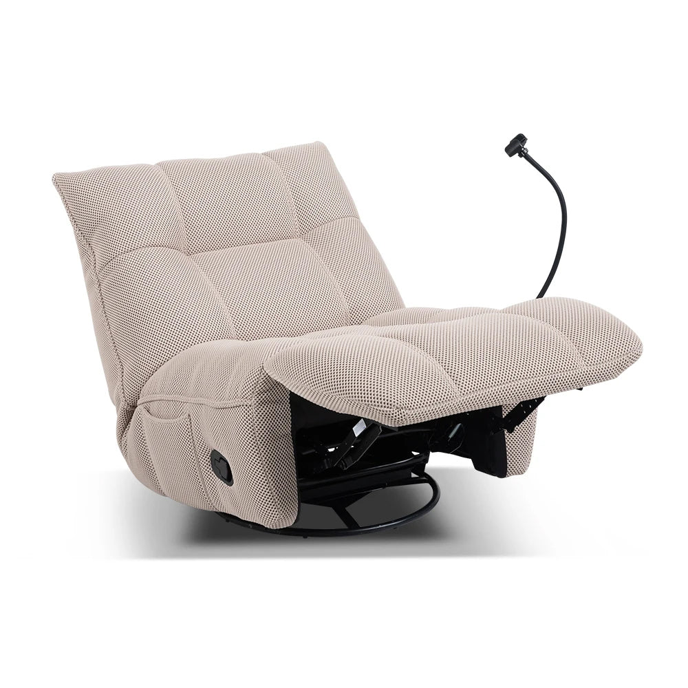 RENZO Swivel Rocking Recliner Chair Beige