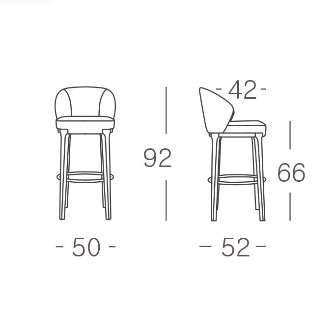 CLARA Taupe Leatherette Bar Stools