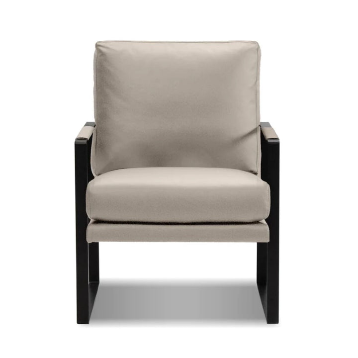 Mitchell Grey Full Leather Lounge Chair - Mobital