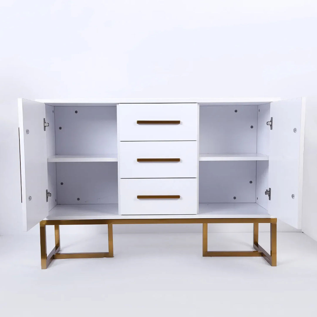 LEILA Glass Top Lacquer Sideboard
