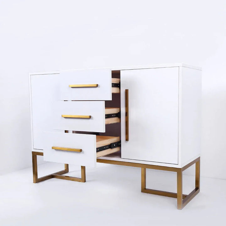 LEILA Glass Top Lacquer Sideboard