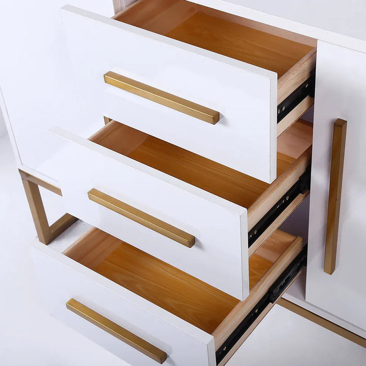 LEILA Glass Top Lacquer Sideboard