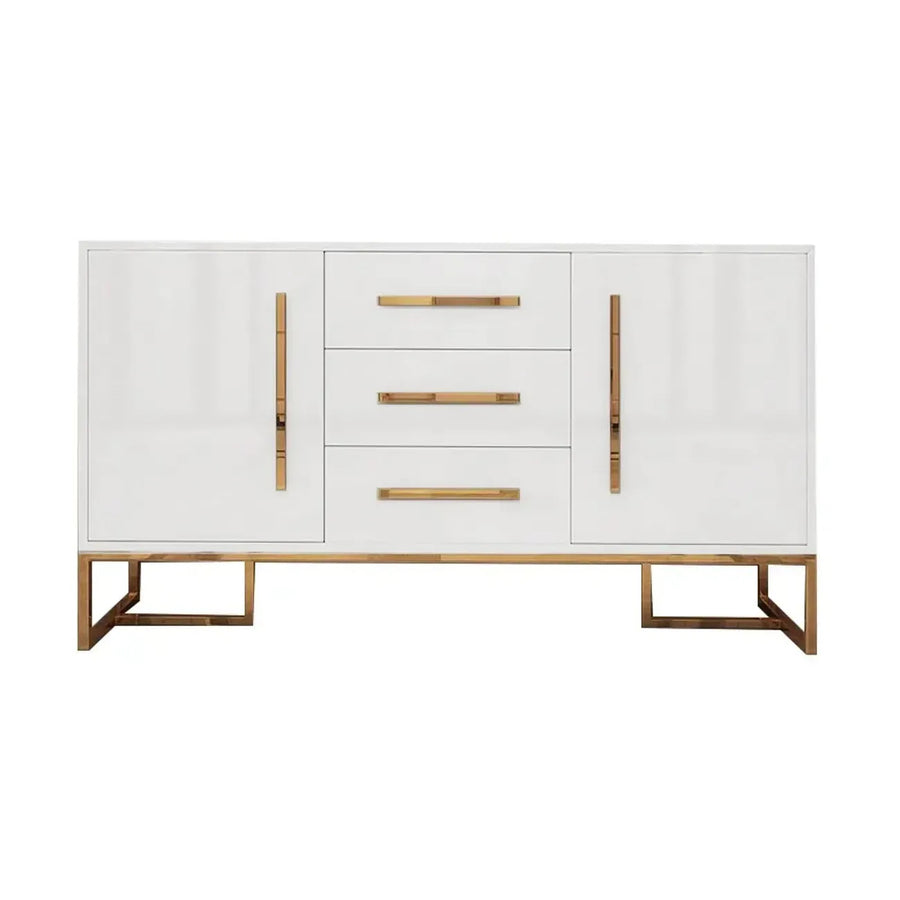 LEILA Glass Top Lacquer Sideboard