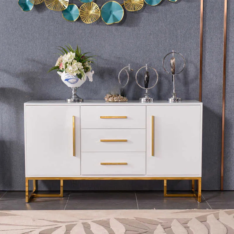 LEILA Glass Top Lacquer Sideboard