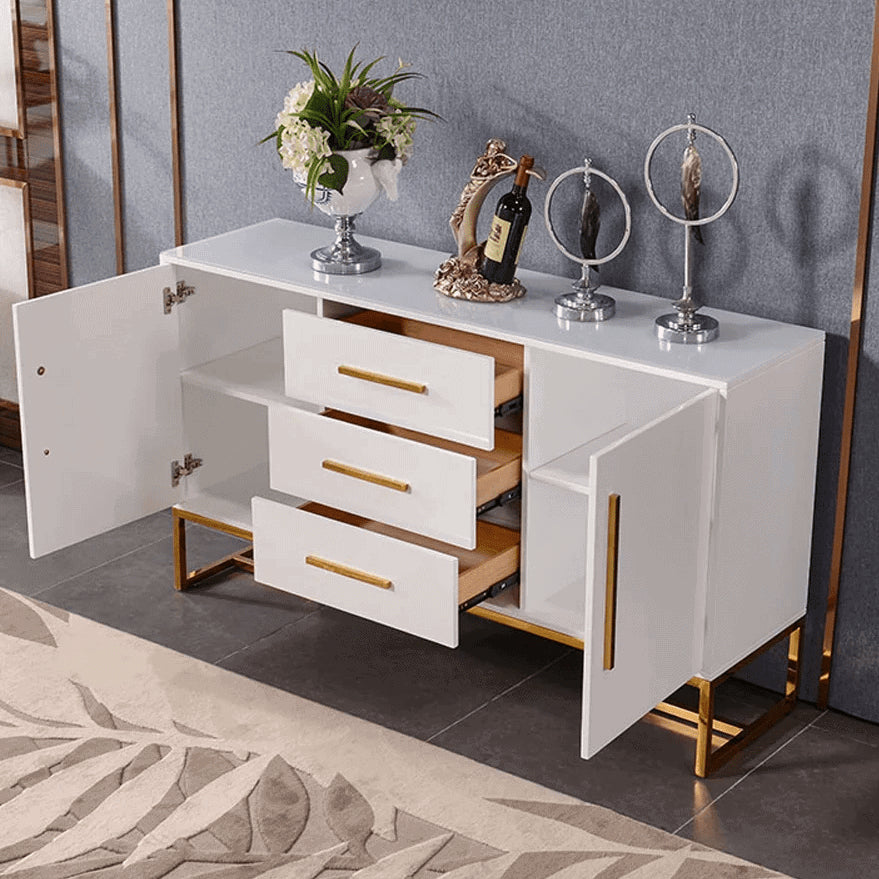 LEILA Glass Top Lacquer Sideboard