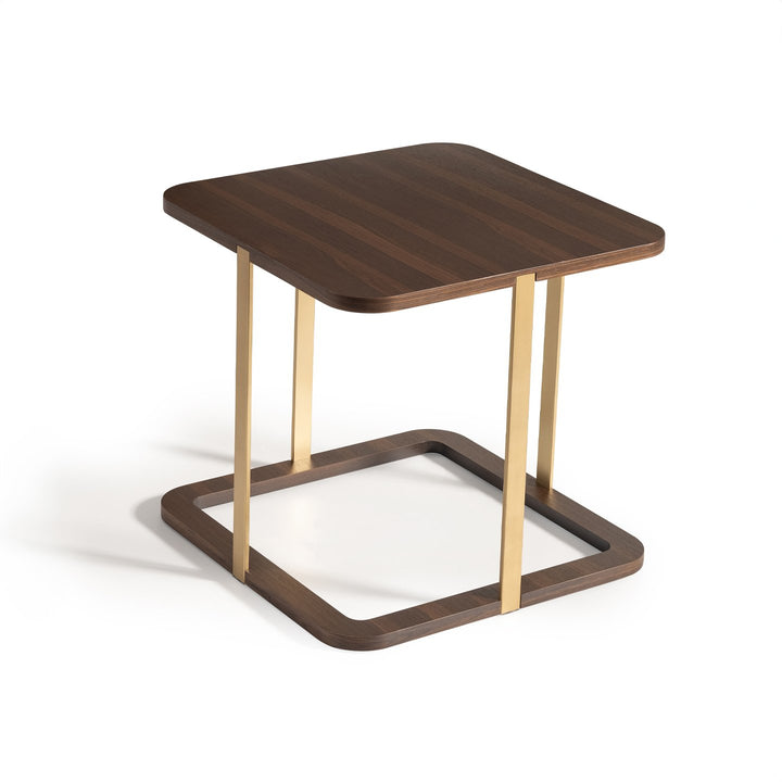AMORA Eggshell Walnut Side Table - Michael Amini