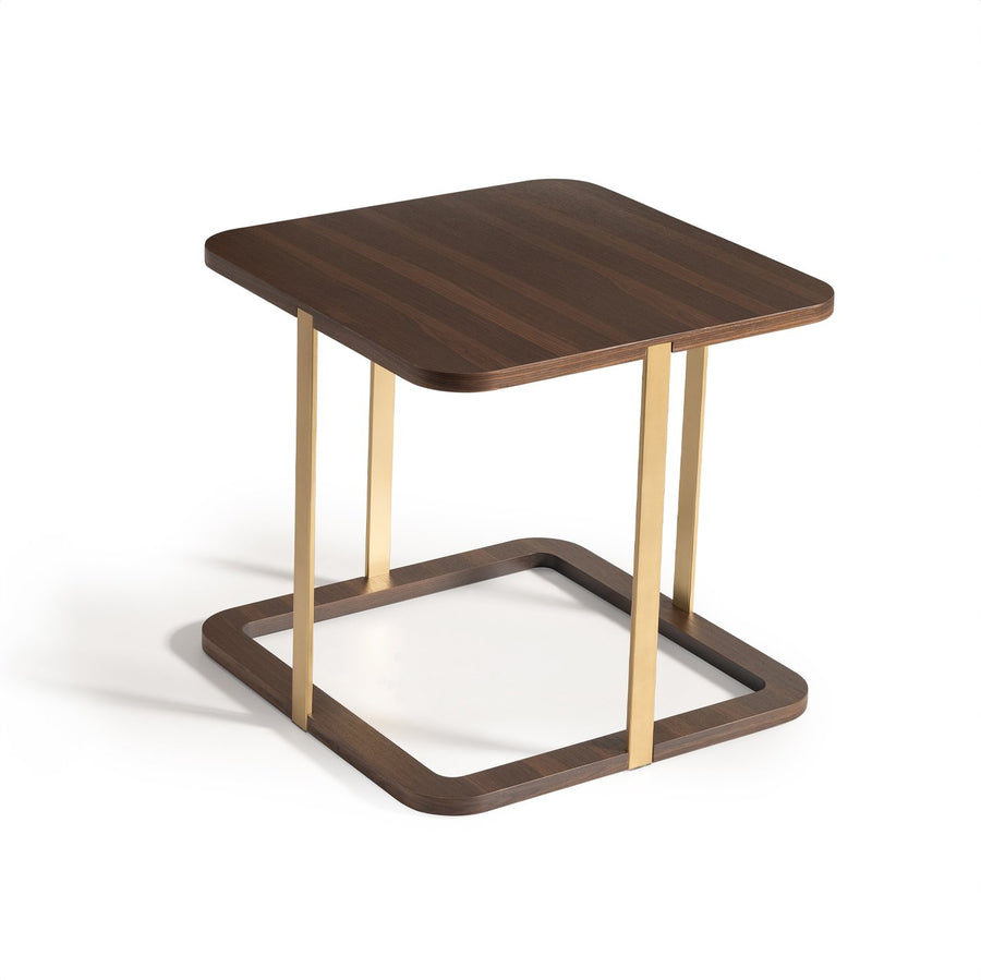 AMORA Eggshell Walnut Side Table - Michael Amini