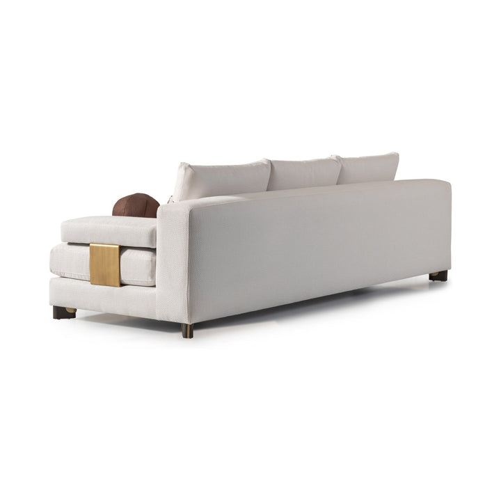 AMORA Oatmeal Eggshell Walnut Sofa - Michael Amini