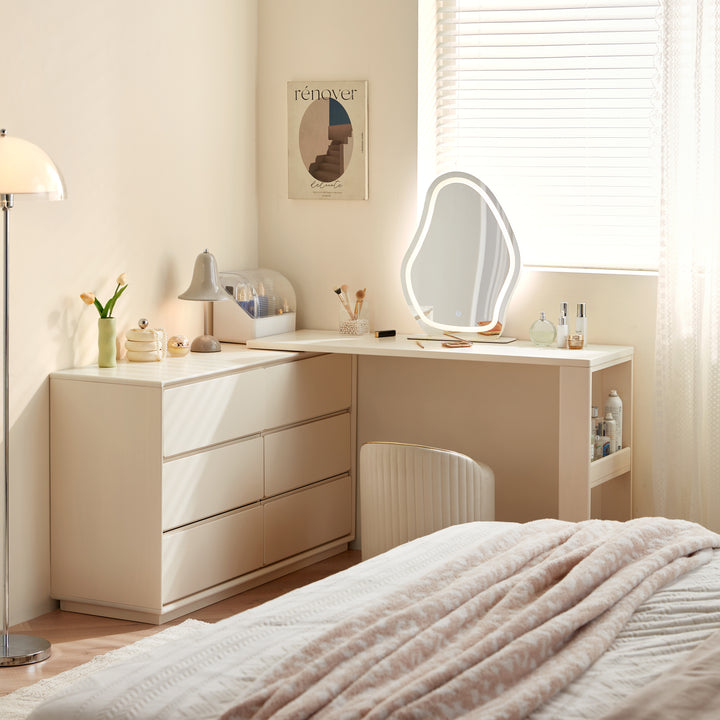AURIVINE Convertible Vanity Desk with Storage Drawers
