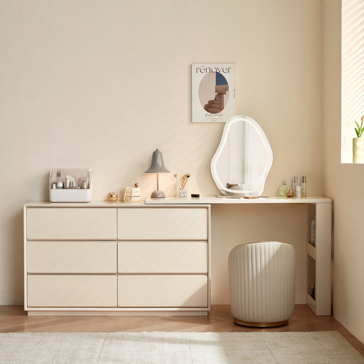 AURIVINE Convertible Vanity Desk with Storage Drawers