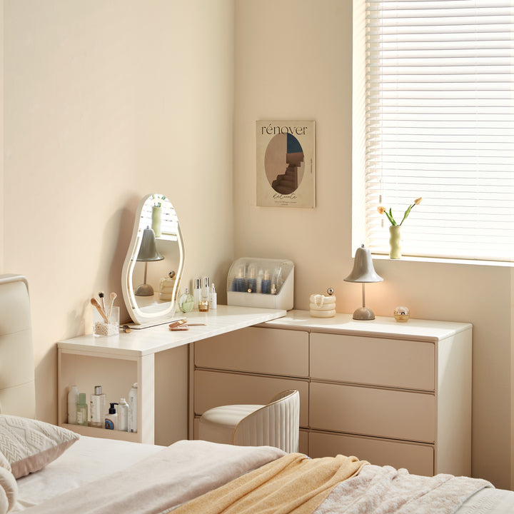 AURIVINE Convertible Vanity Desk with Storage Drawers