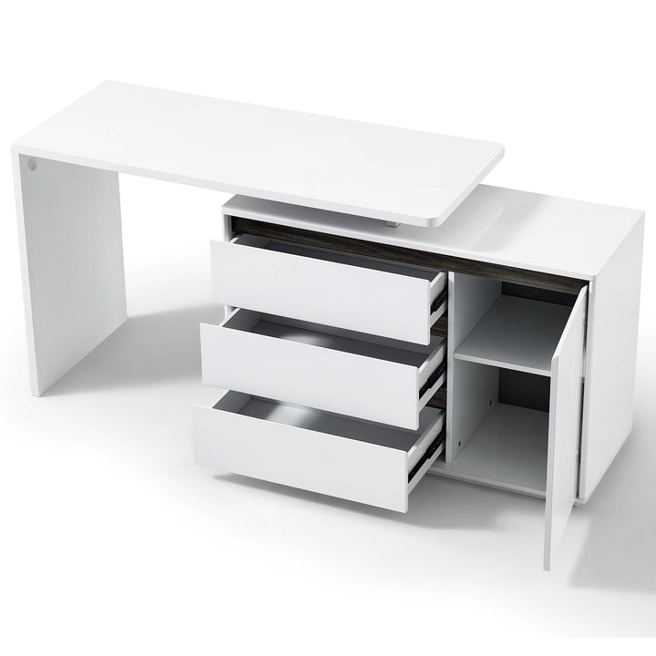 LEENA White Storage Office Desk