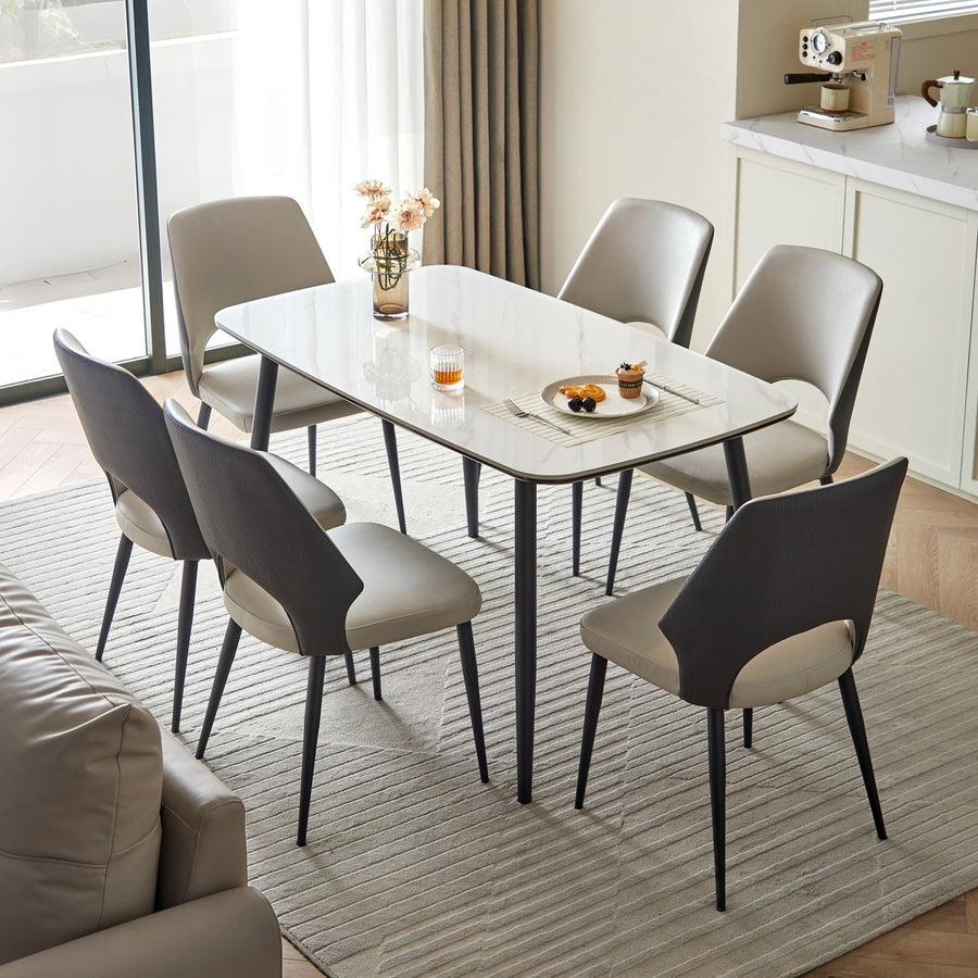 JAYCEE Rounded Corners Ceramic Dining Table