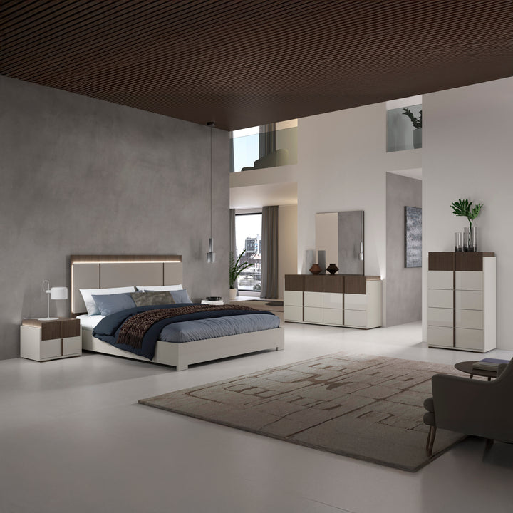 LIVIA Hazel Taupe Nightstand - Fabelli Italia