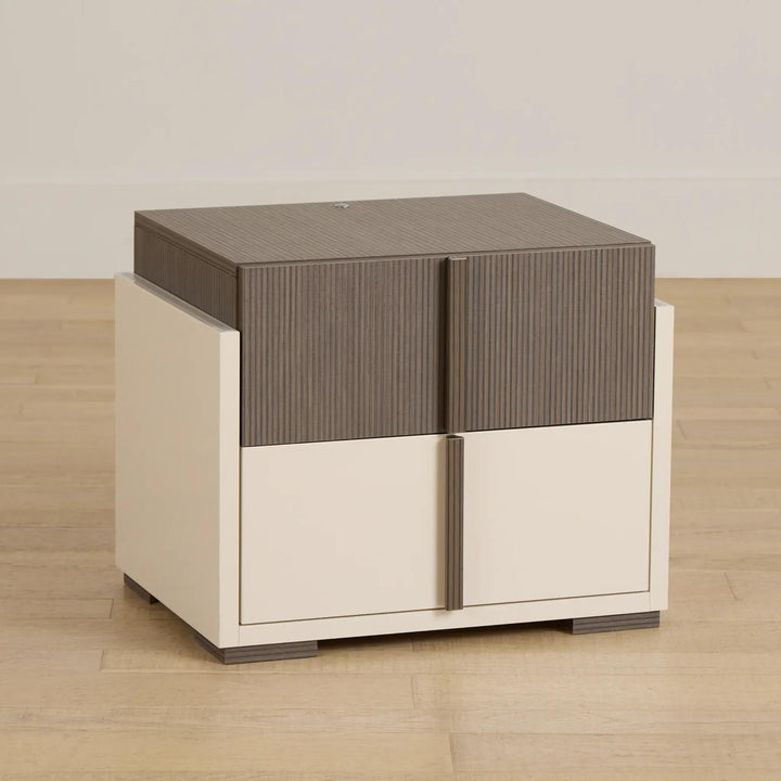 LIVIA Hazel Taupe Nightstand - Fabelli Italia