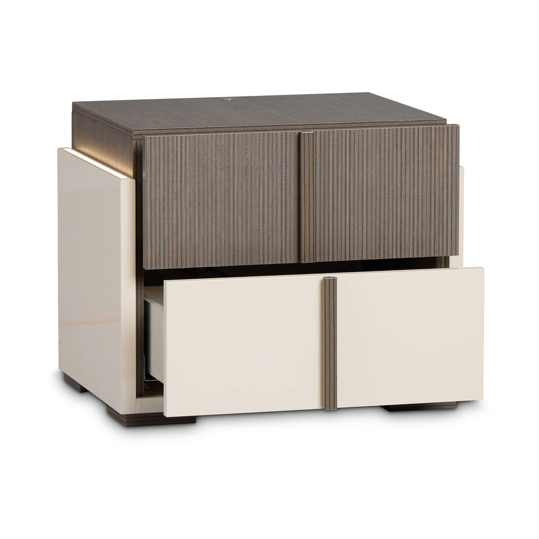 LIVIA Hazel Taupe Nightstand - Fabelli Italia