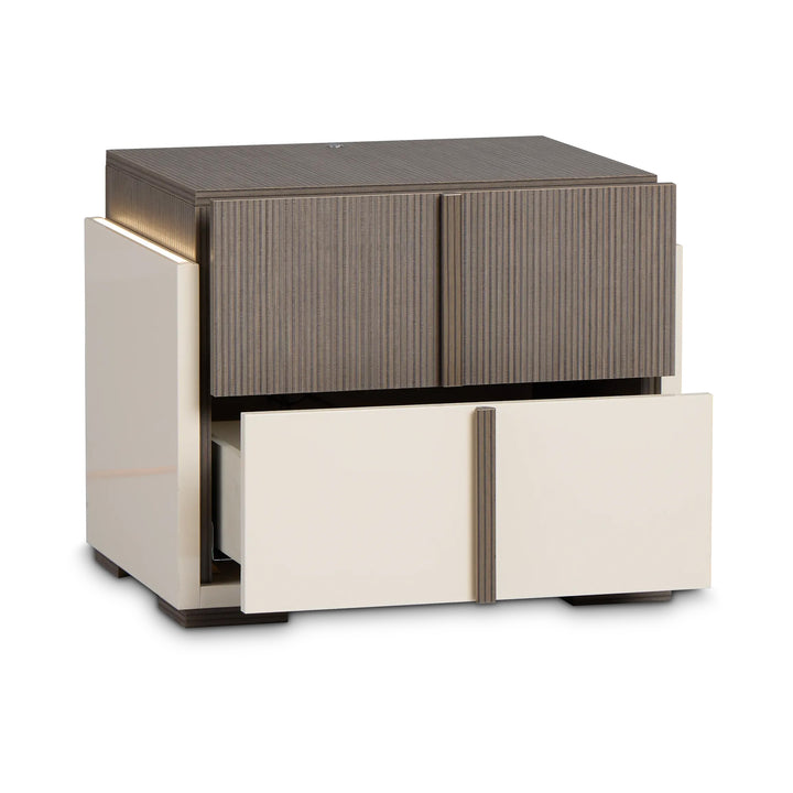 LIVIA Hazel Taupe Nightstand - Fabelli Italia
