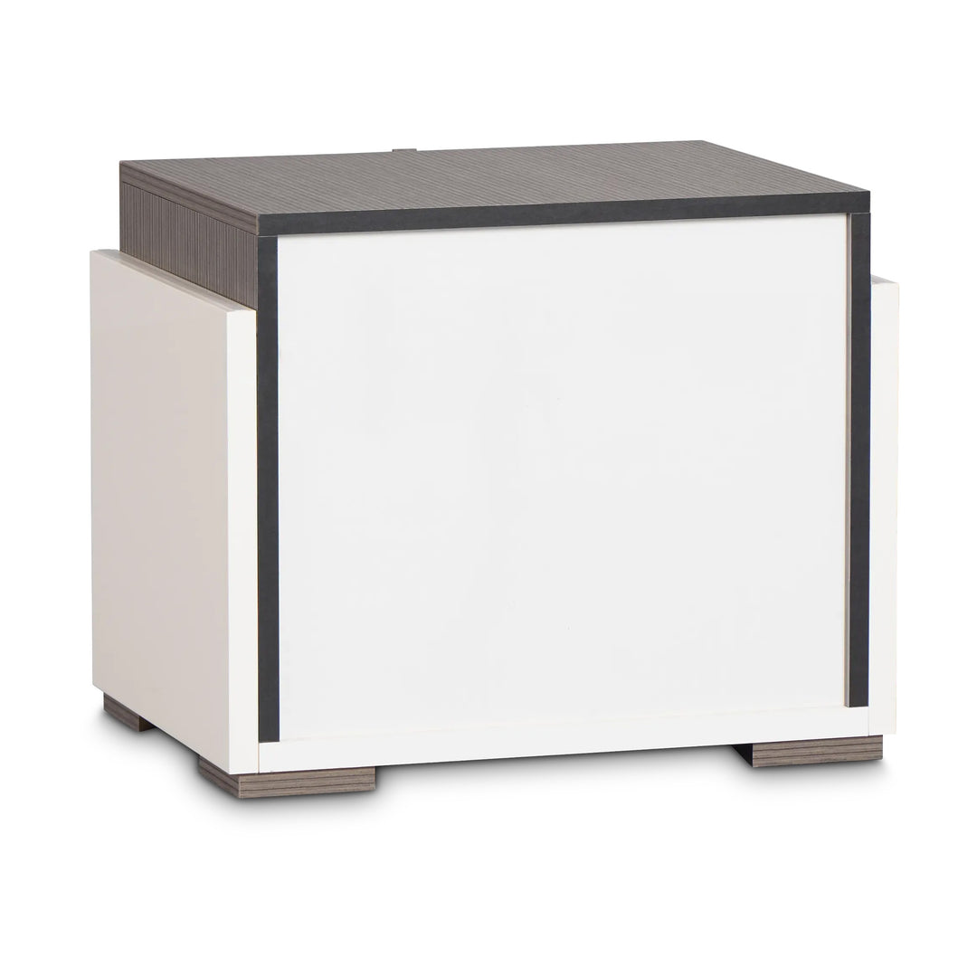 LIVIA Hazel Taupe Nightstand - Fabelli Italia