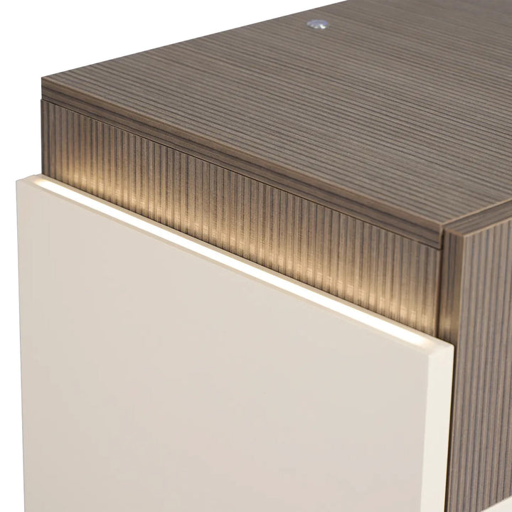 LIVIA Hazel Taupe Nightstand - Fabelli Italia