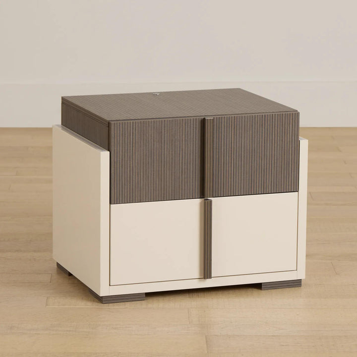 LIVIA Hazel Taupe Nightstand - Fabelli Italia